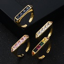 fashion copper microset zircon open rainbow ring hiphop tail ringpicture7