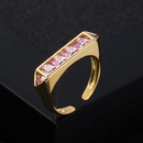 fashion copper microset zircon open rainbow ring hiphop tail ringpicture8
