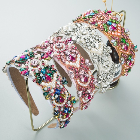 Mode baroque incrusté couleur perle strass tendance bandeau en gros's discount tags