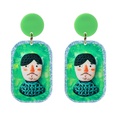 Fashion creative cartoon puppet girly print clown relief resin earringspicture14