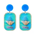 Fashion creative cartoon puppet girly print clown relief resin earringspicture15