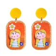 Fashion creative cartoon puppet girly print clown relief resin earringspicture16