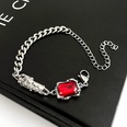 Fashion simple ruby titanium steel women hiphop punk hand jewelrypicture12