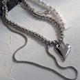 Vintage Stacked Irregular Heart Pearl Titanium Steel Necklace Wholesalepicture11