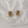 New Square Pearl Diamond Stud Earrings Female Simple Alloy Fashionpicture13