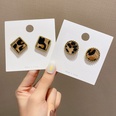 autumn and winter retro leopard print female new alloy plaid earringspicture12