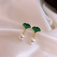 simple pearl ginkgo green leaves earrings fashion alloy earringspicture12