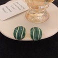 Fashion autumn and winter new green geometric irregular retro oval alloy  earringspicture12
