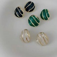 Fashion autumn and winter new green geometric irregular retro oval alloy  earringspicture13