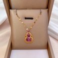 fashion contrast color gourd microencrusted zircon necklace wholesalepicture10