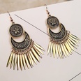 ethnic retro coin tassel geometric contrast color earrings wholesalepicture8