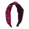 simple solid color knotted fashion fivepointed star retro velvet headbandpicture13