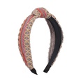 fashion retro contrast color widebrimmed braided headbands wholesalepicture9