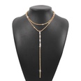 fashion Yshaped simple full rhinestone doublelayer alloy necklace wholesalepicture14