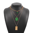 vintage moon square brand oil drip exaggerated retro multilayer necklacepicture12