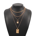 simple jewelry exaggerated square brand metal multilayer alloy necklace wholesalepicture12