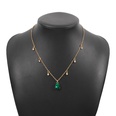 simple retro inlaid rhinestone alloy single layer necklace wholesalepicture12
