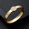 new copper inlaid zircon real gold electroplating womens buckle smooth copper braceletpicture12