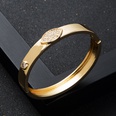 new copper inlaid zircon real gold electroplating womens buckle smooth copper braceletpicture13