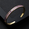 fashion rainbow series copperplated real gold microset zircon open braceletpicture14