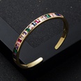 fashion rainbow series copperplated real gold microset zircon open braceletpicture15