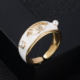 fashion copper gold plated color enamel eye inlaid pearl open ringpicture12