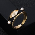 fashion copper gold plated color enamel eye inlaid pearl open ringpicture16