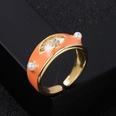 fashion copper gold plated color enamel eye inlaid pearl open ringpicture18
