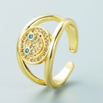 fashion 18K gold copper inlaid zirconium opening adjustable geometric ring femalepicture13