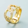fashion 18K gold copper inlaid zirconium opening adjustable pair ringpicture13