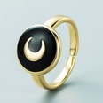 new copper goldplated womens oil drip round moon shape tail ringpicture13