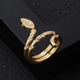 fashion new copper goldplated microset zircon snake open ring femalepicture13