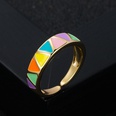 fashion drip oil color matching ring simple copper goldplated open ringpicture18