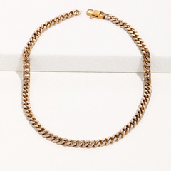 14 Karat vergoldeter Titanstahl, einfache, modische, dicke Halskette