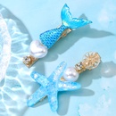 New Blue Mermaid Tail Star Pearl Hair Clip 2 Piece Setpicture5