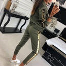 Fashion casual sequin stitching jacket trousers tracksuitpicture7
