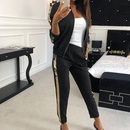 Fashion casual sequin stitching jacket trousers tracksuitpicture8