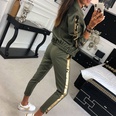 Fashion casual sequin stitching jacket trousers tracksuitpicture13