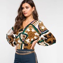 Fashion print longsleeve printed crop toppicture6