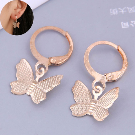 Korean Fashion Simple Gold Butterfly Alloy Earrings NHSC666565's discount tags