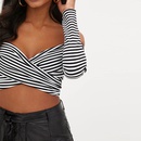 Mode OneLine Neck Short Striped Slim Fit Cropped Nombril Tube Toppicture8