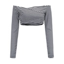 Mode OneLine Neck Short Striped Slim Fit Cropped Nombril Tube Toppicture11