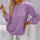 Fashion Retro Solid Color Loose Casual Round Neck Long Sleeve Sweaterpicture10