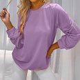 Fashion Retro Solid Color Loose Casual Round Neck Long Sleeve Sweaterpicture19