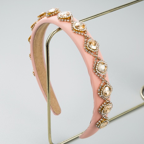 Spring new gemstone decoration pink headband's discount tags