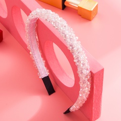 Grid Shiny Crystals Embellished Pink Fine Headband