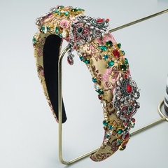 Vintage Court Style Jeweled Baroque Diamond Fabric Headband