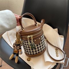 women's 2022 new fashion casual portable box small square bag shoulder messenger bag plaid 14*16*12cm