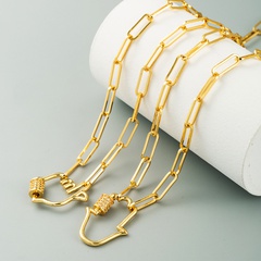 Punk-Stil hohle Palme Herzform Kupfer vergoldete Zirkon-Halskette mit Intarsien