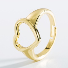 simple fashion copper gold-plated zircon geometric heart shape ring personality index finger ring accessories